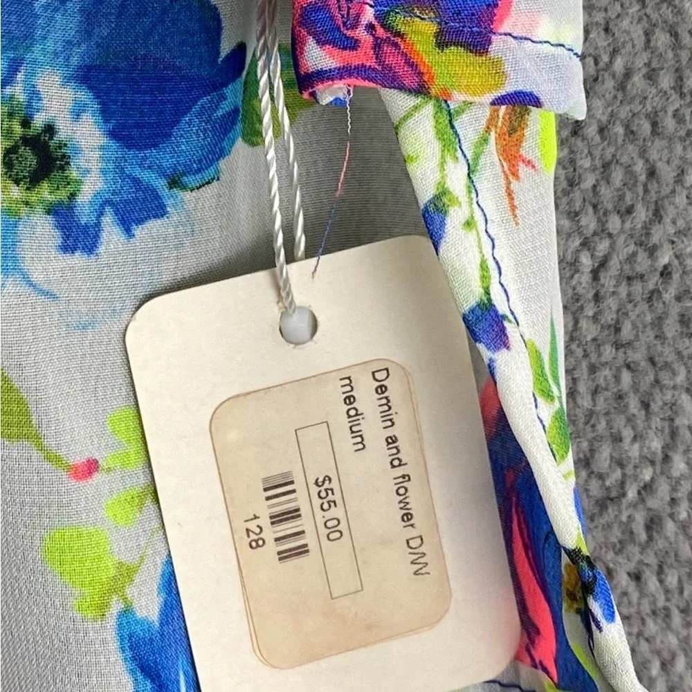Denim floral dog dress size M